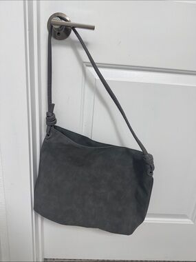 Minimalist Knot-Trim Shoulder Bag in Gray - Women